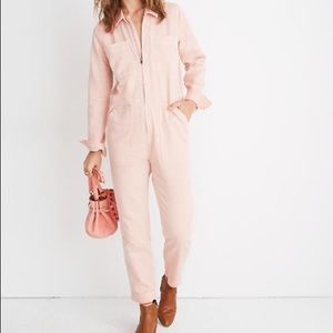 NWT MADEWELL pink zip front coverall jumpsuit